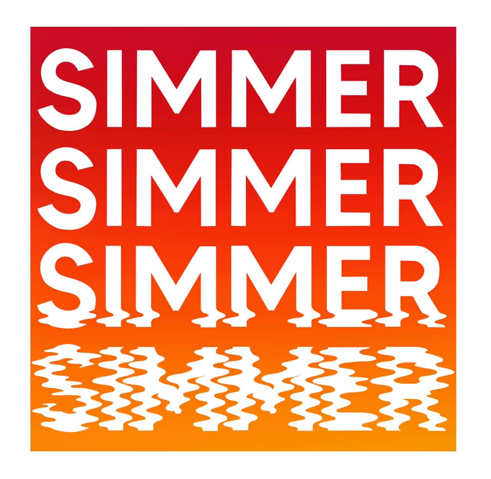 Image with the word Simmer repeated - Logo for BA Fine Art Degree Show 2020 at the University of Leeds
